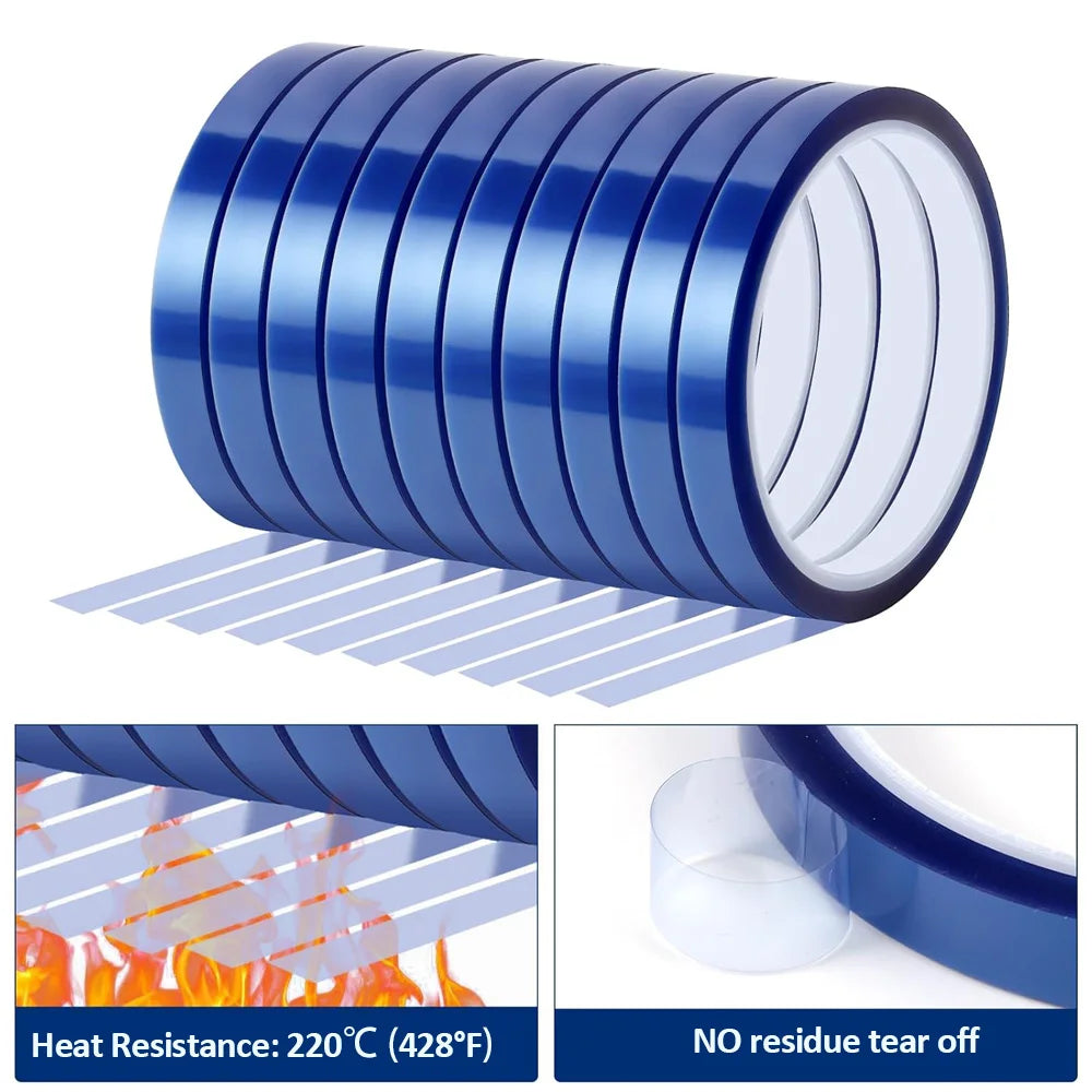 1/2/4/10 Rollen 10 mm x 33 m (108 Fuß) Wärmeband, hitzebeständiges Hochtemperaturband, Wärmeübertragungsband für Wärmesublimationspresse