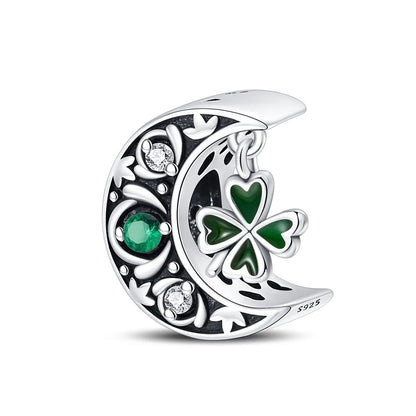 Glücksbringer aus 925er-Sterlingsilber mit vierblättrigem Kleeblatt, Hufeisenkrabbe, Marienkäfer-Zahlen-Charm, passend für DIY-Armbänder, Halsketten, Gesundheit, Glücksgeschenke