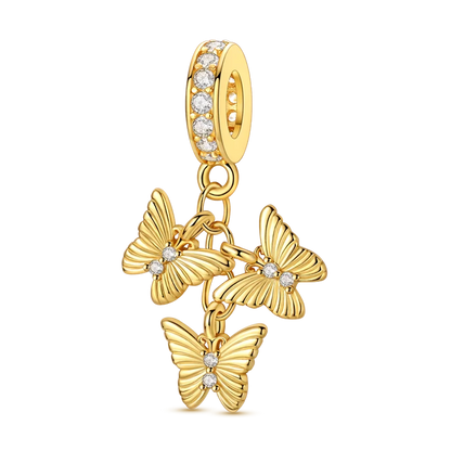 Golden Series Charms aus 925er-Sterlingsilber, zu öffnender Wal-Schmetterlings-Sonnen-Anhänger, CZ-Zirkon, passend für Original-Armbänder, DIY-Schmuck