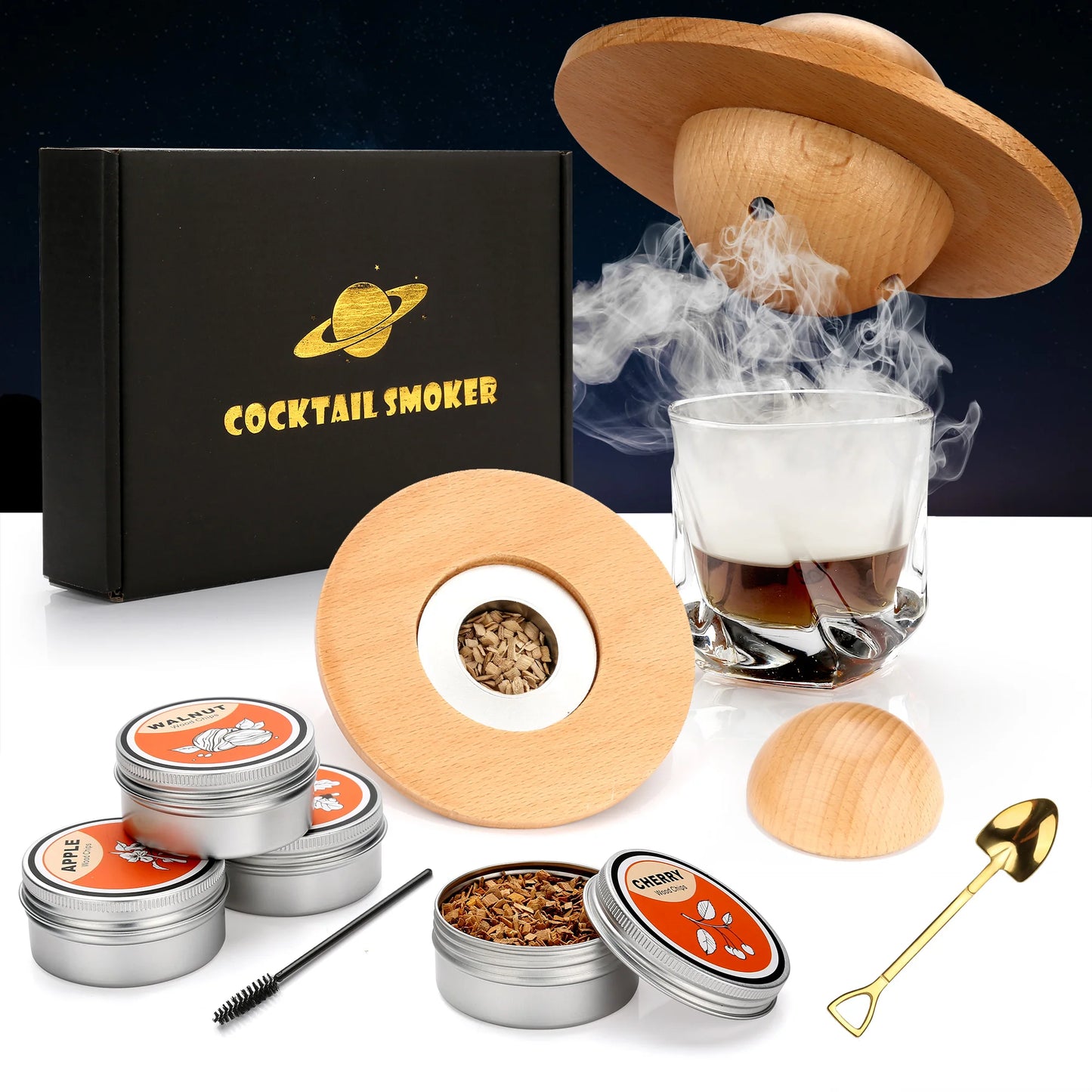 Cocktail-Räucher-Set, Rauch-Set, altmodisches Whiskey-Räucher-Getränk-Set, Cocktail-Zubehör für Whisky, Getränk