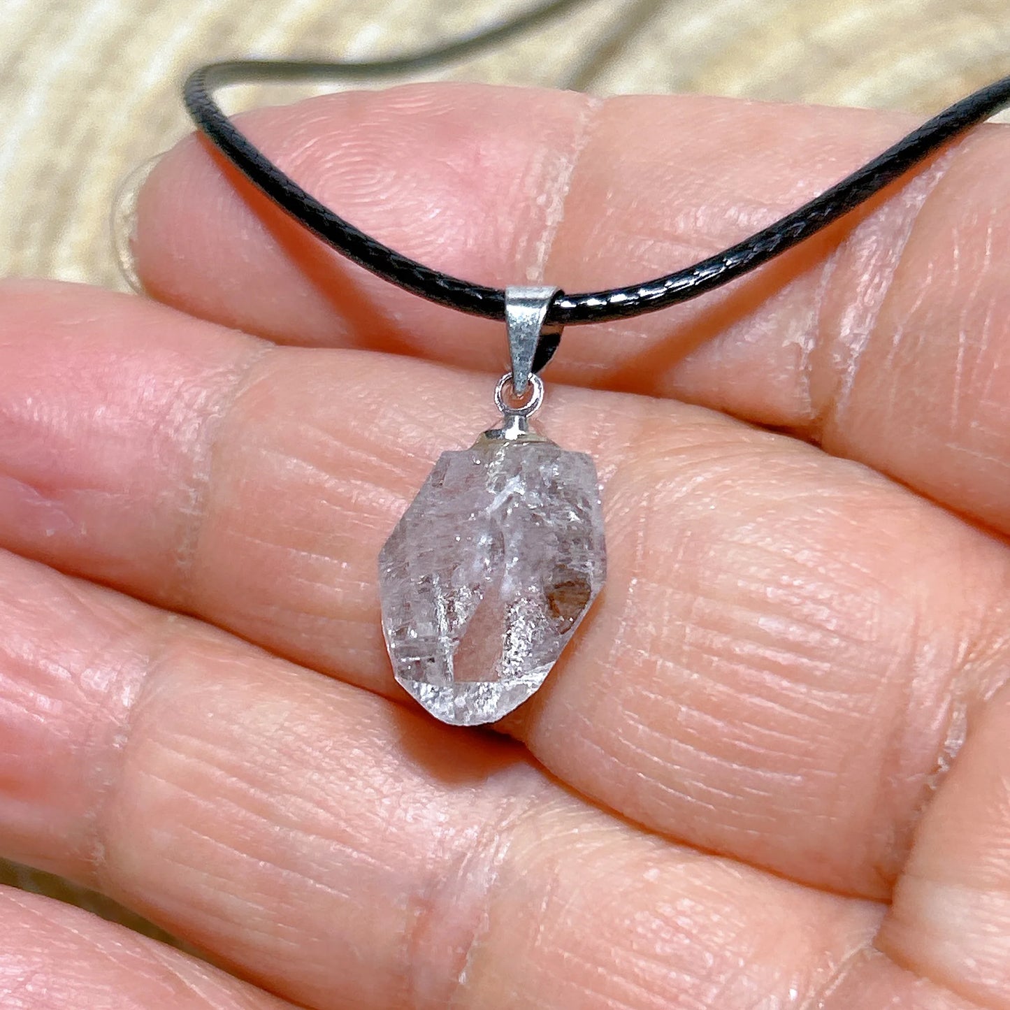 Natürlicher Kristall Herkimer Diamant Zubehör Hängestein Edelsteine Mineral Energie Reiki Heimdekorationen Geschenk Erzkristalle