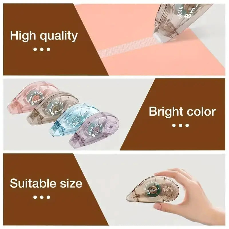 8-teiliges doppelseitiges Rollklebeband mit großem Fassungsvermögen – hohe Viskosität, einfach zu kleben, nur eine Kratzer, bequem und schnell, geeignet für handgefertigte Projekte, Sammelalben, Schul- und Bürobedarf a