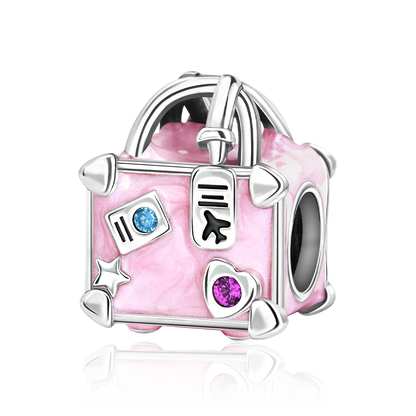Reisepass-Charms aus 925er-Sterlingsilber, passend für Original-Armbänder, DIY-Flugzeug-Erde-Perlen für die Schmuckherstellung als Geschenk