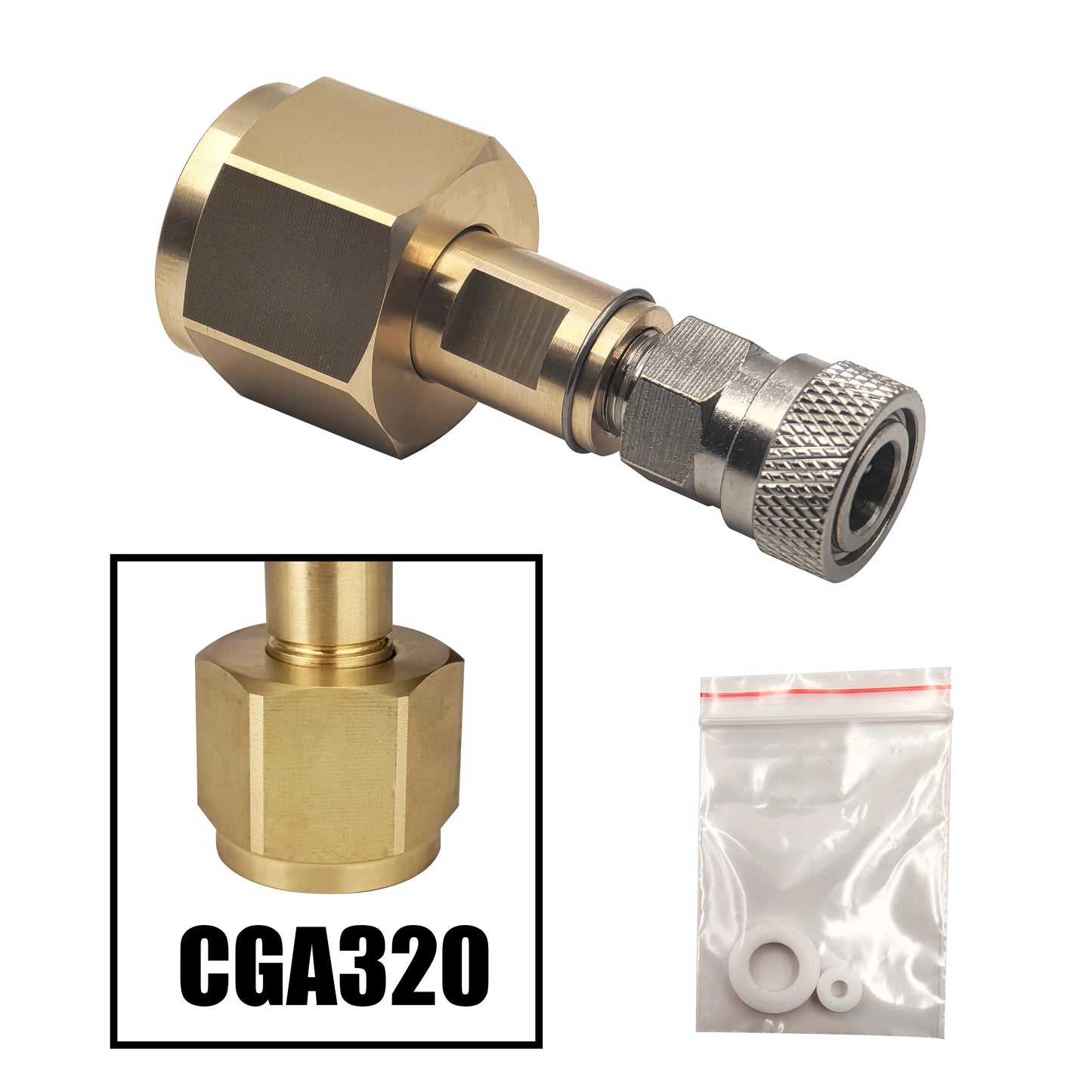 HPA CO2 Kohlendioxid-Tank CGA320 G3/4 W21.8 Mutter Nippelanschlüsse 8 mm Schnellkupplung Soda Maker Mineralwasser