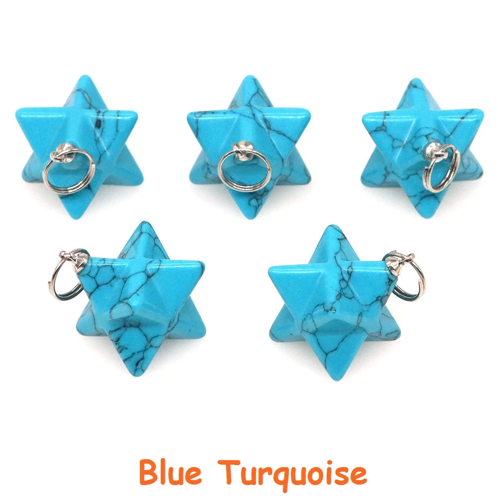 Naturstein Merkaba Stern Reiki Heilkristalle für DIY Energie Edelstein Modeschmuck Zubehör Party Home Dekoration Geschenk