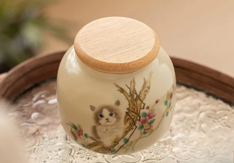 Ceramic pet urn, rabbit and cat urn, dog and cat accessories, "I Remember and Funeral" ash box, pet puppy enchantment boxes, cat accessories