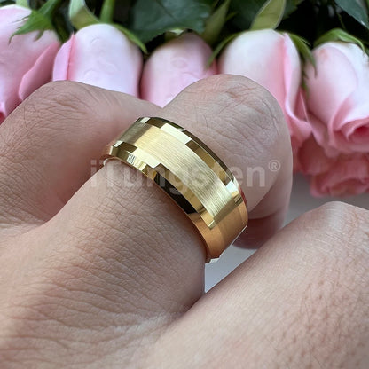 iTungsten 6mm 8mm Wolframkarbid-Fingerring für Herren und Damen, Verlobung, Ehering, Modeschmuck, I Love You, graviert, bequeme Passform