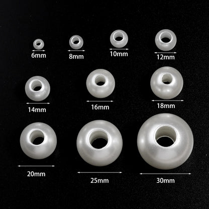 ABS Imitation Perle Perlen Lose Große Loch Runde Perlen Acryl Spacer Perlen Für Handgemachte Armband, Die DIY Schmuck Zubehör