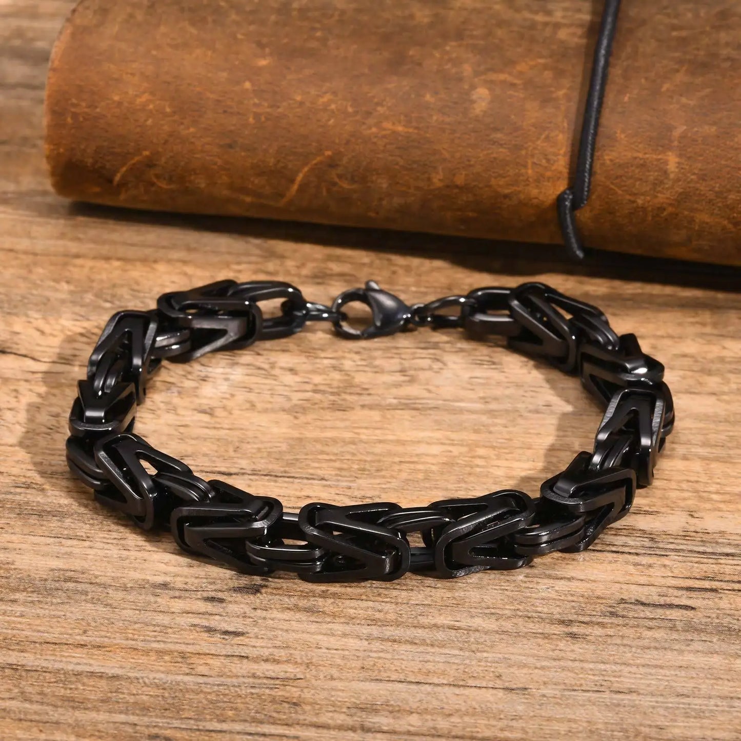 Klobige byzantinische Kettenarmbänder für Männer und Jungen, V-förmiges Edelstahl-Kettenglied-Armband, Vintage-Schmuck, Accessoires, Herrengeschenke