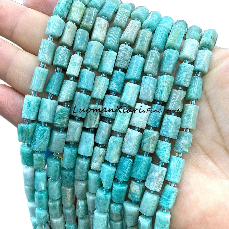 8x12mm Naturstein Grüner Malachit Unregelmäßiger Zylinder Lose Distanzperlen für Schmuckherstellung Diy Armband Charms Zubehör