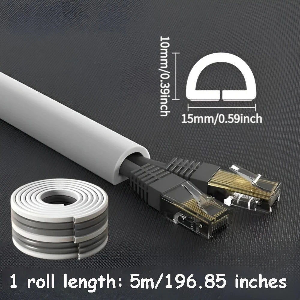 1 x 1/3 m selbstklebender PVC-Kabelmanagementstreifen, dekorativer Drahtschutzstreifen, geeignet zum Abdecken von Drähten an Wänden und Böden