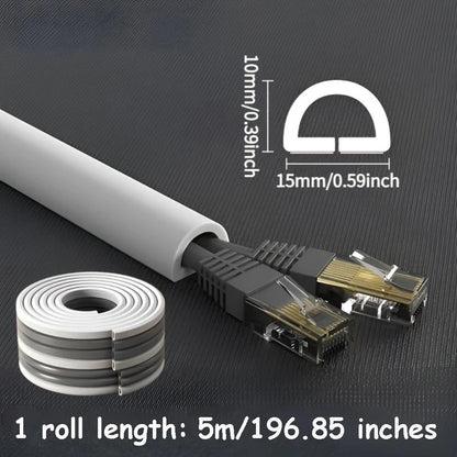 1 x 1/3 m selbstklebender PVC-Kabelmanagementstreifen, dekorativer Drahtschutzstreifen, geeignet zum Abdecken von Drähten an Wänden und Böden