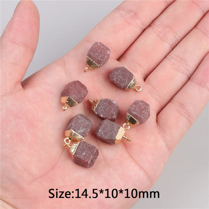 5 stücke Natürlichen Rauhen Stein Anhänger Unregelmäßige Form Healing Amethysten Labradorit Agat Quarz Anhänger Für DIY Handgemachte Halskette
