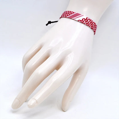 Geometrisches gepunktetes Palästina-Armband für Männer und Frauen, mehrfarbiges Handgeflecht, arabischer Stil, Gaza-Flagge, Schmuckzubehör