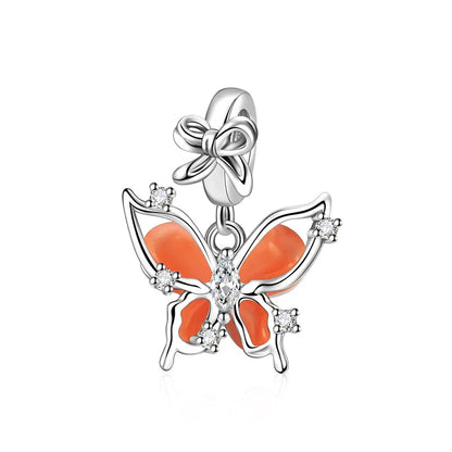 2025 Neu in Original 925 Sterling Silber Bunte Exquisite Schmetterling Serie Charm Fit Armband Halskette DIY Frauen Schmuck Geschenk