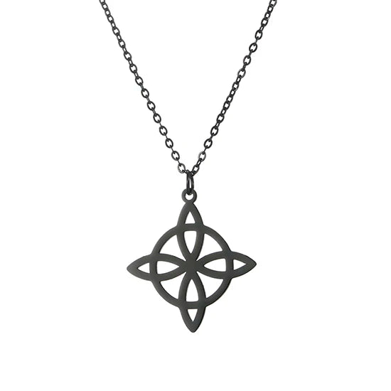 YILUOCD Vintage Hexenknoten Anhänger Halsketten Hexerei Wicca Schutz Amulett Schmuck Silber Farbe Celtics Talisman