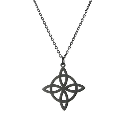 YILUOCD Vintage Hexenknoten Anhänger Halsketten Hexerei Wicca Schutz Amulett Schmuck Silber Farbe Celtics Talisman