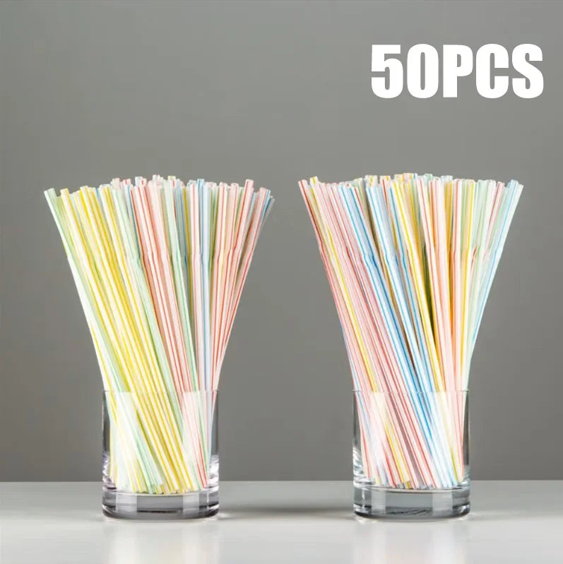 50-3000PCS Mehrfarbige Trinkhalme rietjes Milch Tee Bar Party Hochzeit Küche Home Zubehör Getränke Schwarz Stroh Großhandel