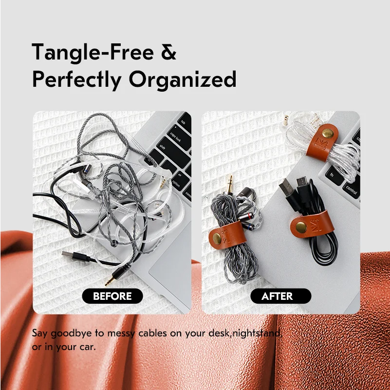 1/2/3/5/10PCS Echtes Leder Kabelbinder KBEAR A1 Wickler Kopfhörer kabel Draht Organizer Kabel Halter Für iphone samsung USB daten
