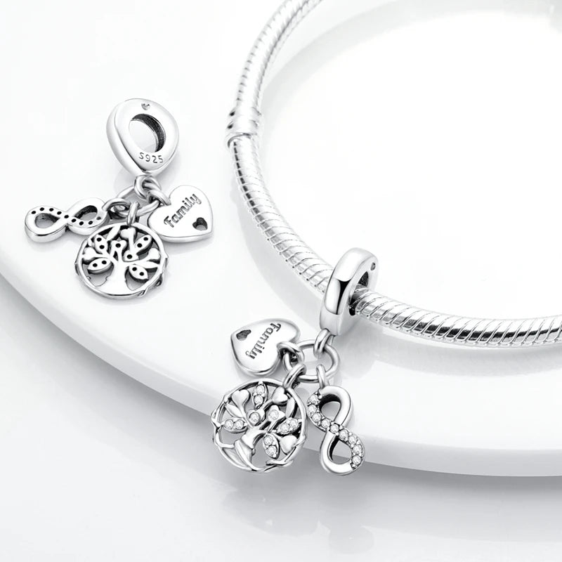 Charms aus 925er Silber, Baum des Lebens, passend für Original-Armbänder, Halsketten, Anhänger, Schmuck, Damen-Geschenk