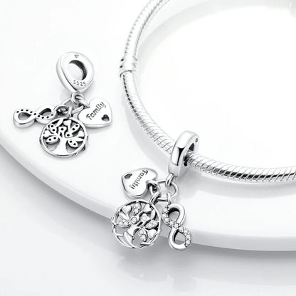 Charms aus 925er Silber, Baum des Lebens, passend für Original-Armbänder, Halsketten, Anhänger, Schmuck, Damen-Geschenk
