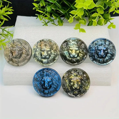 1pc Skulptur Dekoration natürliche Labradorit Löwen statue beseitigen negative Energie und Stress Stein Ornament für Eltern DIY