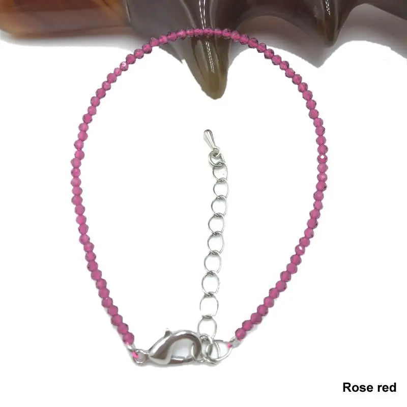 High Quality Natural Stone 2-3mm Handmade Micro Faced Beads Women's Agate Crystal Zircon Bracelet Jewelry Gift