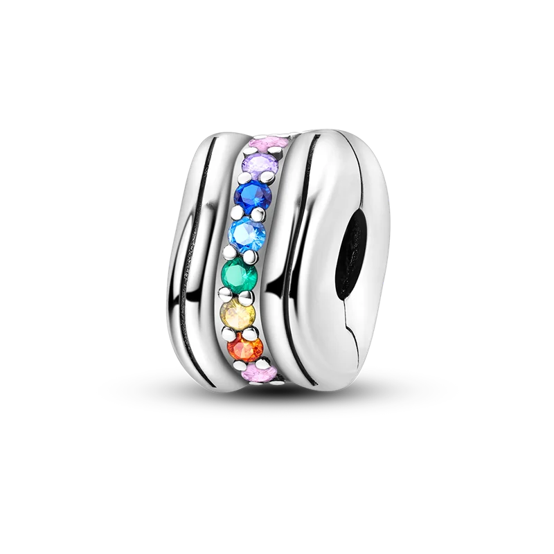 Silberverschluss, 925er-Sterlingsilber, CZ-Pflaster-Clip-Charms, Gänseblümchen-Perlen, Stopper, Sicherheitskette, passend für Original-Armreif, Schmuck-Clip