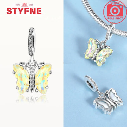 Neue Silber 925 Blaue Libelle Schmetterling Charms Perlen Fit Original Armband für Frauen DIY Edlen Schmuck Zubehör Perlen Geschenke