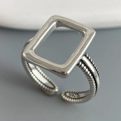 Ringe aus 925er-Sterlingsilber für Damen, Paare, minimalistisch, handgefertigt, schlicht, Retro-Blumen-Herz-Ring, edler Schmuck, Geschenk, verhindert Allergien