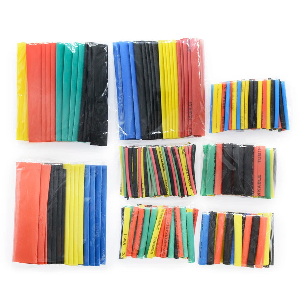 328 Stück 2:1 Schrumpfschlauch Wrap Wire Cable Isolierter Schlauchschlauch Set Polyolefin Schrumpfsortiment Kit 8 Größen 5 Farben