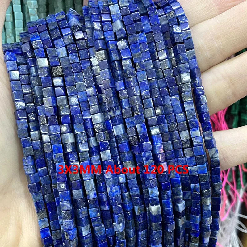 Natürliche Lapislazuli Runde Rohr Facettierte Lose Spacer Stein Perlen Für Schmuck Machen DIY Handgemachte Armbänder Halskette Zubehör