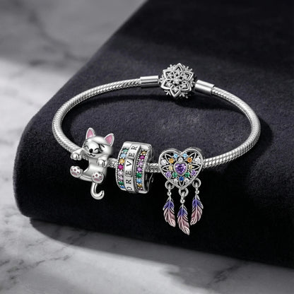 925 Sterling Silber Traumfänger-Anhänger mit Zirkonia, passend für DIY-Armband, Halskette, Geschenk für Sie, Colgante Plata
