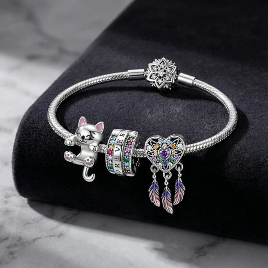 925 Sterling Silber Traumfänger-Anhänger mit Zirkonia, passend für DIY-Armband, Halskette, Geschenk für Sie, Colgante Plata