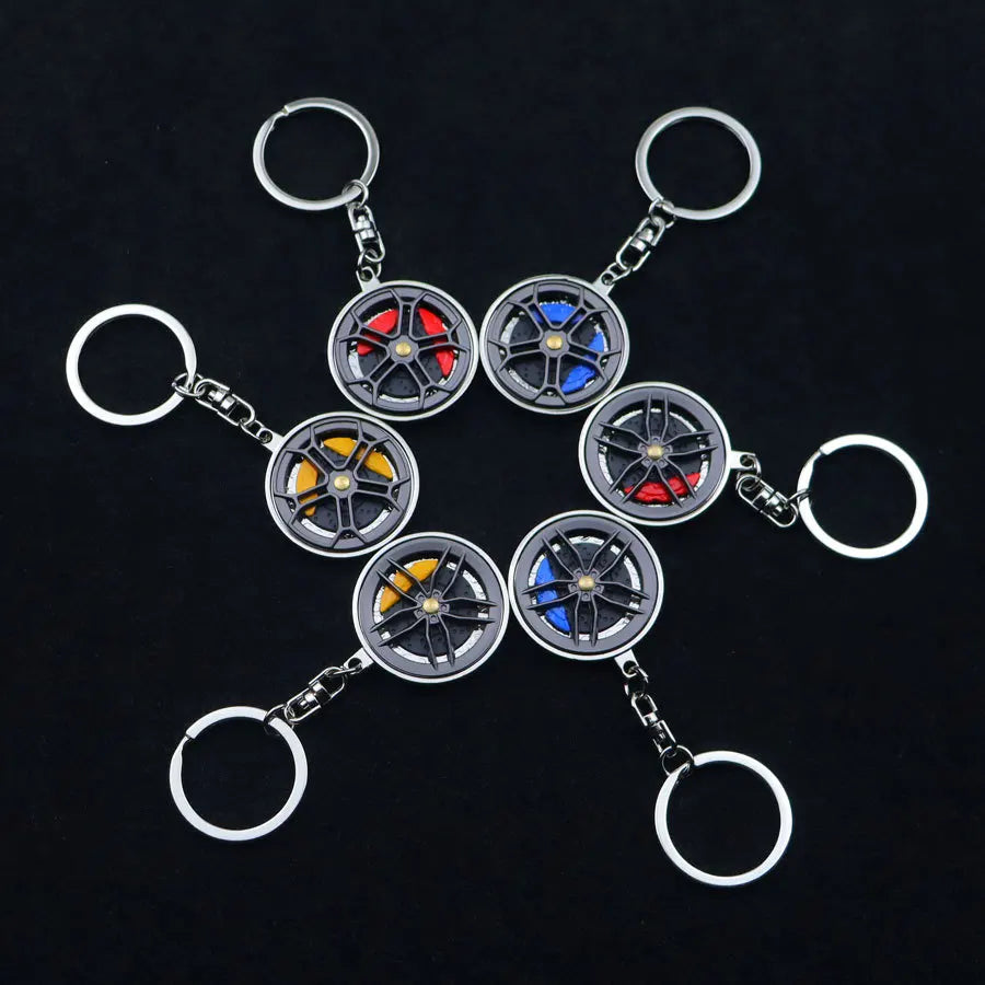 Neue Radnabe Schlüsselanhänger Fidgeting Spinner Mode BBS Metall Auto Metalllager Rotierende Bremse Modell Zappeln Spielzeug Schlüsselanhänger für Männer