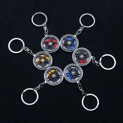 Neue Radnabe Schlüsselanhänger Fidgeting Spinner Mode BBS Metall Auto Metalllager Rotierende Bremse Modell Zappeln Spielzeug Schlüsselanhänger für Männer