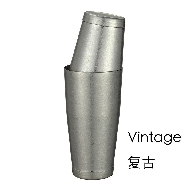 2-teiliges Boston Cocktail Shaker mit Ätzmuster, Bar-Cocktail-Shaker-Blech-Set – 800 ml und 500 ml