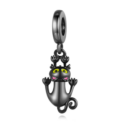 Heißer Verkauf 925er Sterlingsilber, niedliche Panda-Perlen und Pinguin-Anhänger, passend für Schlangenarmband, Boutique-Halskette, schwarzer Anhänger, Geschenk