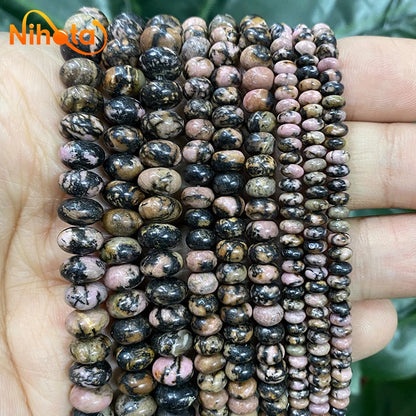 Naturstein Rondelle Perlen Achate Türkise Jaspis Kristall Spacer Perlen für Zubehör Schmuckherstellung 15'' Strang 6/8/10mm