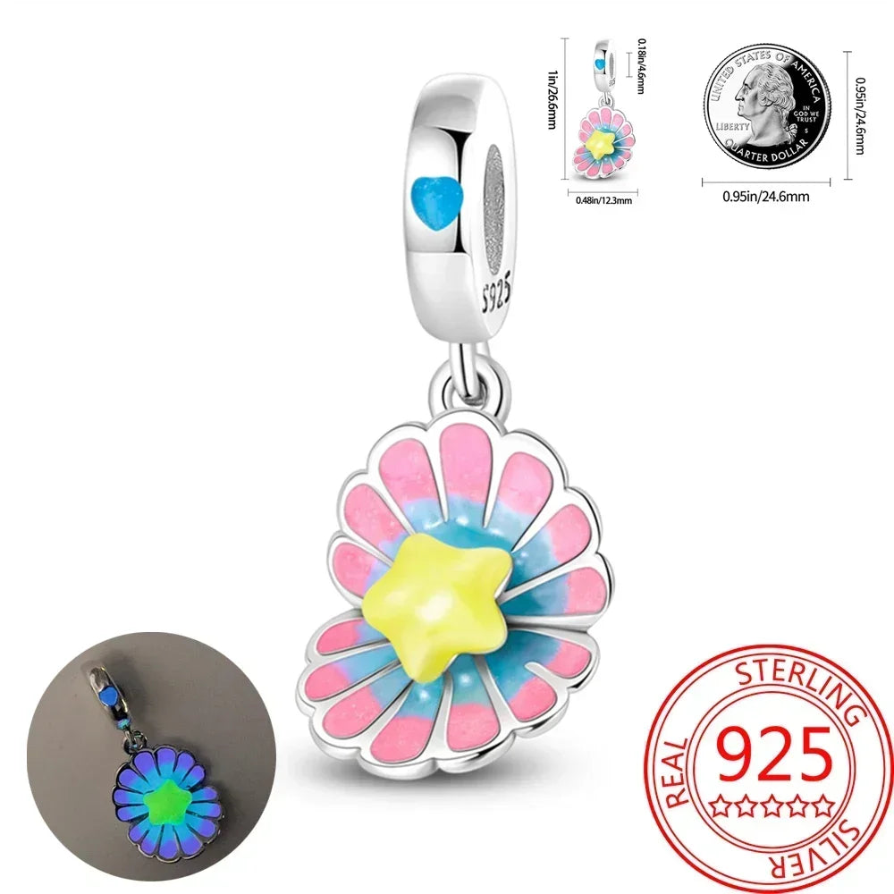 Charms-Anhänger aus 925er-Sterlingsilber mit blauen Ozean-Serie, passend für das DIY-Armband der Marke, Damenschmuck, Geschenke für Freundin