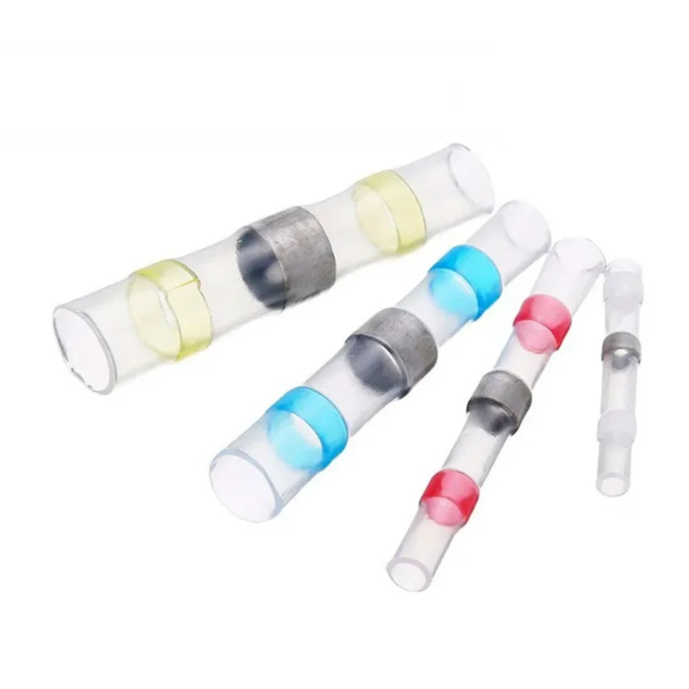 50/100/200PCS Schrumpf Anschlüsse Hülse Rohr Terminals Elektrische Butt Splice Draht Stecker Splice Solder Isolierte kabel