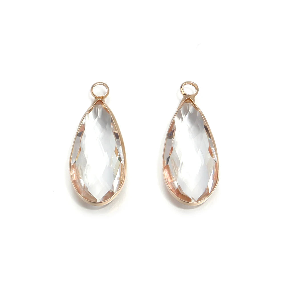 5 teile/los Teardrop Kristall Glas Anhänger Charms für Paare Armband Ohrringe Schmuck Machen Liefert DIY Halskette Ornamente