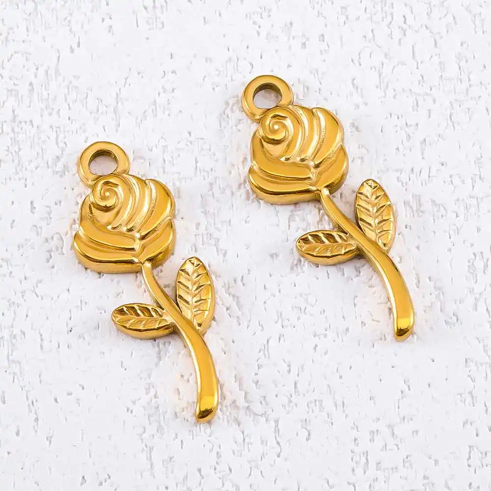 2 Stück 5 Stück Edelstahl Blume Schmetterling Liebe Herz Schleife Anhänger für DIY Halskette Ohrring Geschenk Schmuckherstellung Zubehör