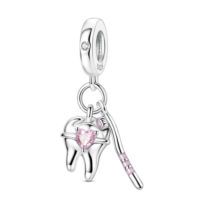 Original-Charm-Perle aus 925er-Sterlingsilber mit eingelegtem Zirkonium, Schleife, Liebesherz, Ballon-Anhänger, passend für Armbänder, DIY-Schmuckmarkierung