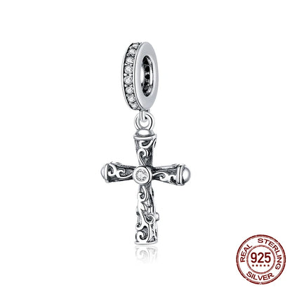 WOSTU 925 Sterling Silber Tier Cat Charm Anhänger Herz Familie Marienkäfer Bee Perlen Fit Original Armband DIY Schmuck Für Frauen