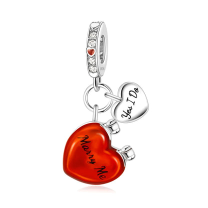Wunderschöner roter Anhänger aus 925er-Sterlingsilber mit Rosenherz, Krabbe, Feuerwerkskörper, für Mädchen und Jungen, passend für DIY-Armbänder, Halsketten, süße Geschenke