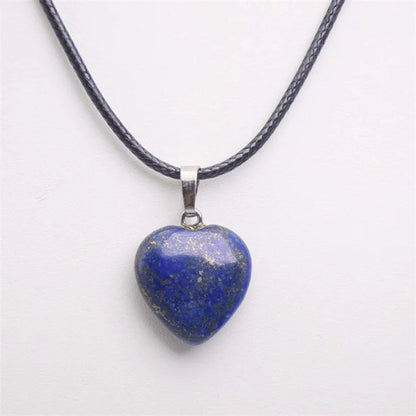 Natürliche Achate Türkise Rosa Quarz Herzform Anhänger Kristall Amethysten Heilung Edelstein Halskette Frauen Charme Männer Schmuck