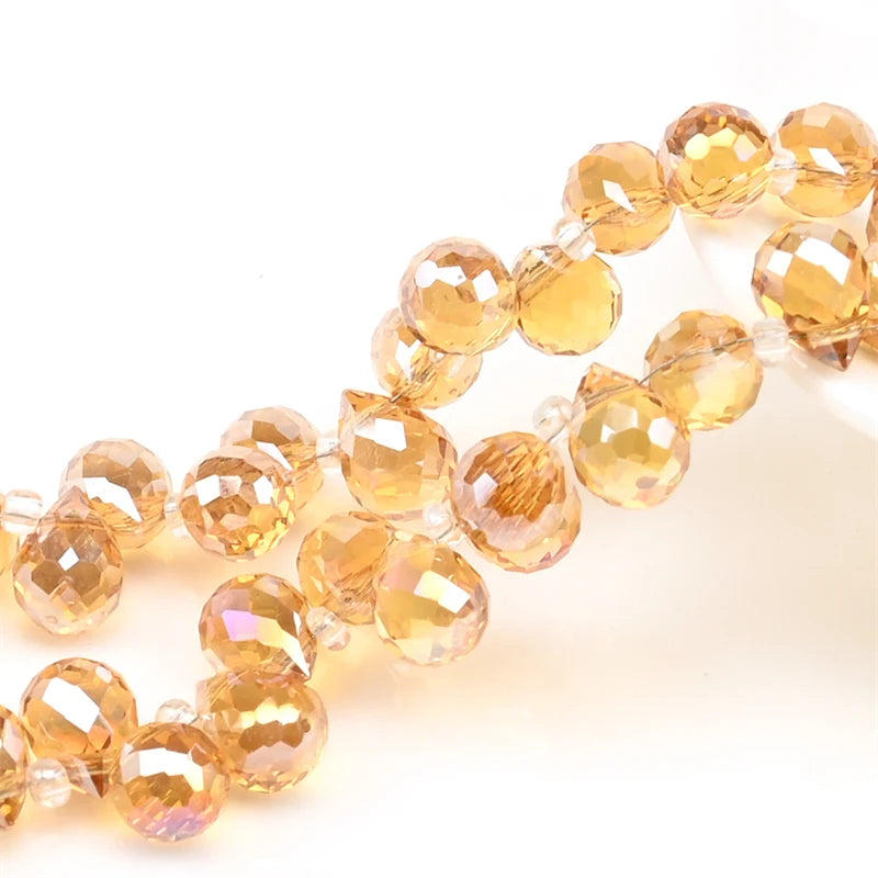 Österreich AB Farbe Kristall Erdbeere Perlen 10*8mm Glänzende Facettierte Glas Perlen für Schmuck Machen DIY Hochzeit Kleid zubehör