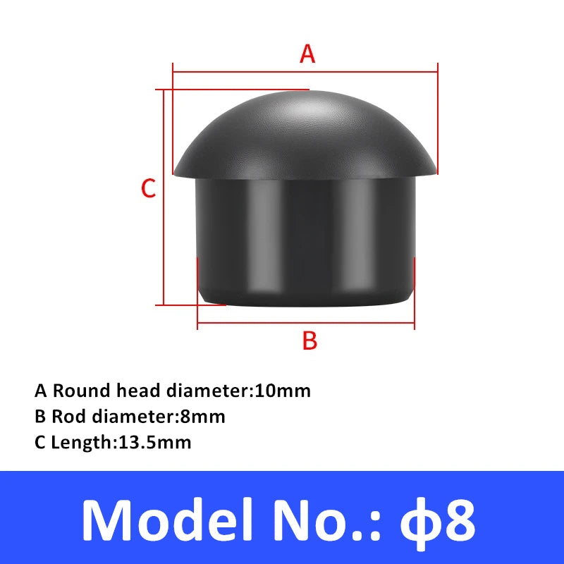 Halbkugelförmiger Plug aus PA66-Nylon, hochwertiger, gewindelfreier Plug, Pilzkopf, staubdicht, wasserdicht