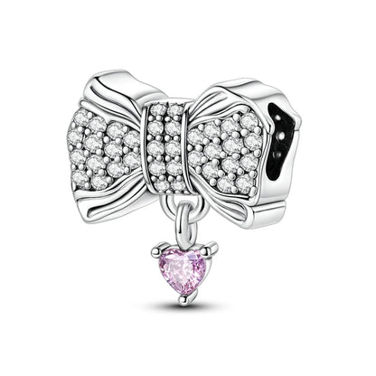 Rosa Charms aus 925er-Sterlingsilber, Perlen, Schmetterling, Parfümflasche, Krone, herzförmiger Zirkon, Charms für Frauen, feiner DIY-Schmuck, Geschenke